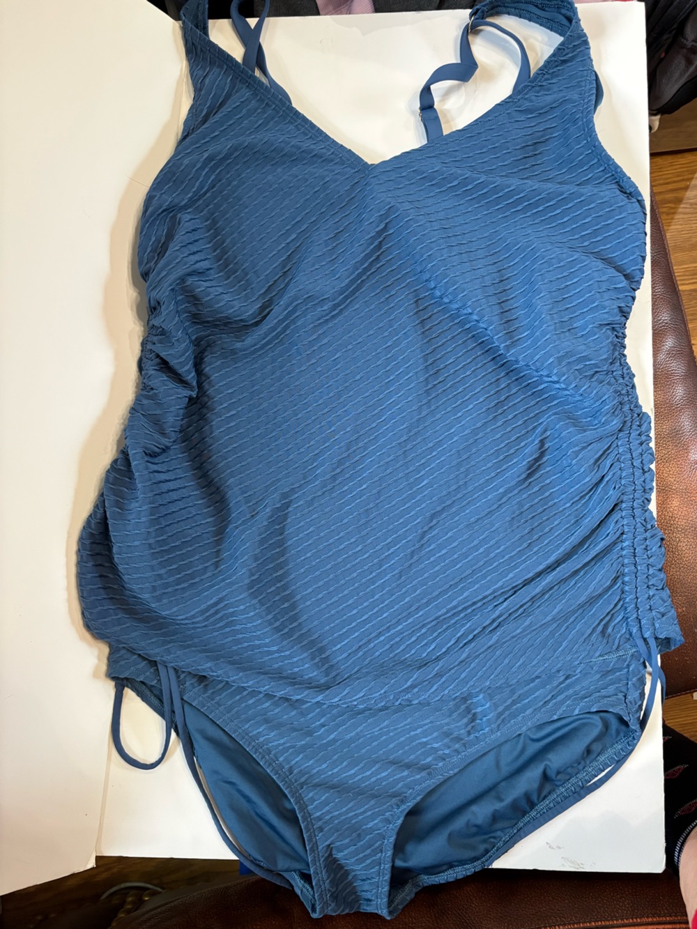 Lands' End Women’s Twist Braided SlenderSuit Tankini and High Rise Bottoms set